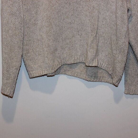 Zara Tan V-Neck Drop Shoulder Ribbed Knit Pullover Sweater Women's Size Small - Picture 5 of 11